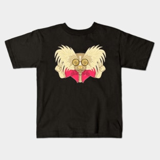 santa papillon dog Kids T-Shirt